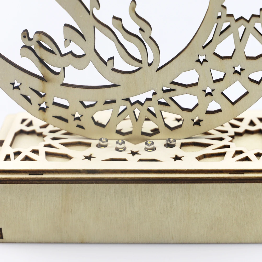 

Moon LED Lights Wooden Lamp Decor Decorative Hollow Decoration Accessories Islam