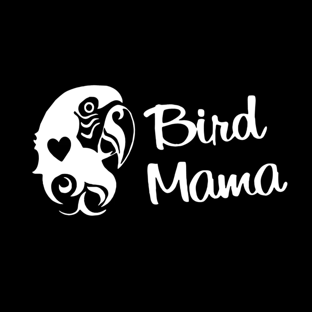 Bird Mama Parrot Vinyl Car Sticker Waterproof Anti‑UV Decal For Car Window Bumper Moto Laptop Luggage Auto DIY Decor Accessory