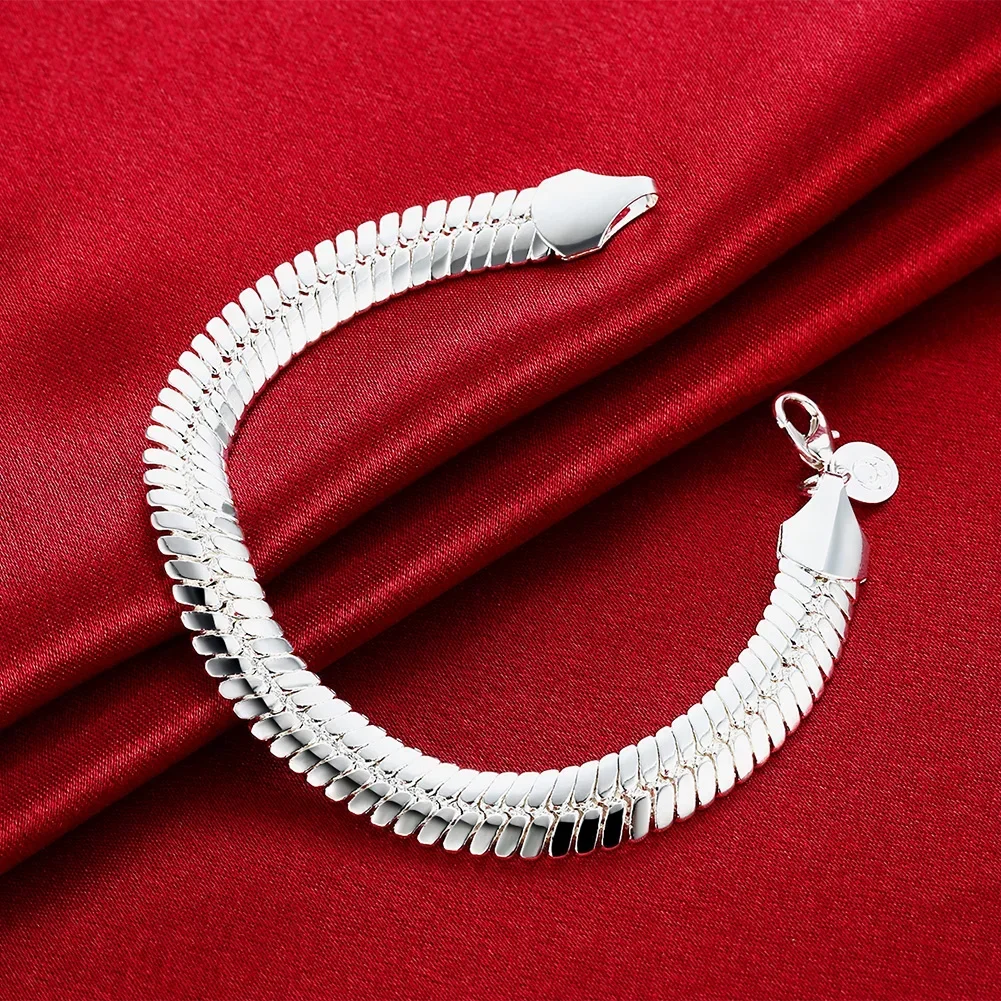 

925 Silver 10mm Snake 21.5cm Noble Wedding For Women Men Noble Fashion Jewelry Men Chain Bracelet