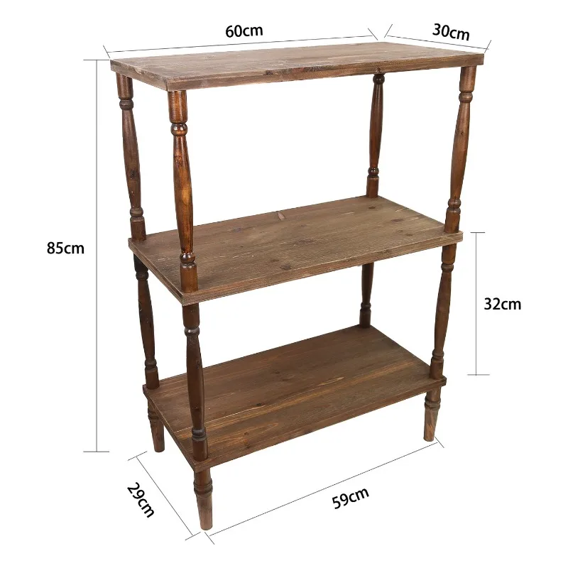 Rustic Distressed Solid Wood Multi Tier Garden Plant Stand Patio Shelf Outdoor Storage Rack Home Decor Organizer Strong Plus