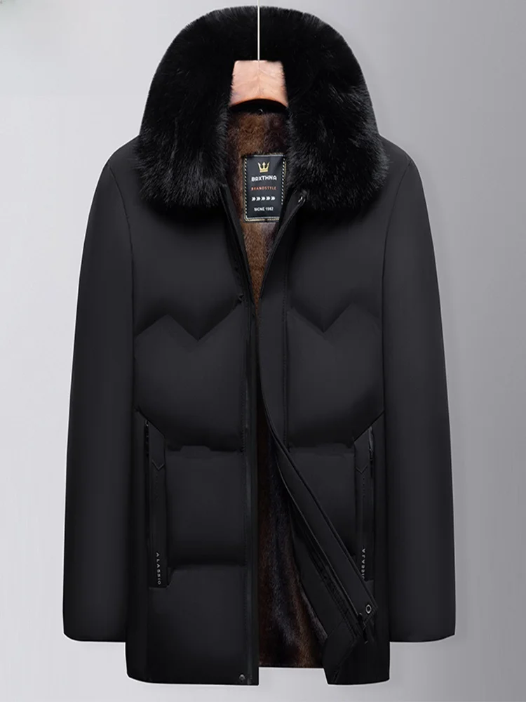 

Утепленная мужская хлопковая куртка с меховым воротником, теплая зимняя, защита от холода, повседневная, с длинными рукавами, для папы