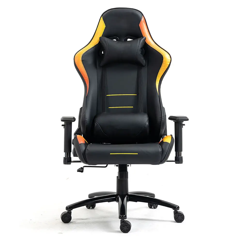 

Wholesale price customization adjustable computer chair rotating PU leather game chair with footrest