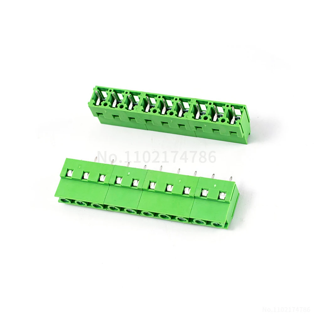 (5 PCS) 129 - 7.62mm wide-pitch screw-type pluggable terminal block PCB solder-to-board connector 2~10P expandable KF129 7.62