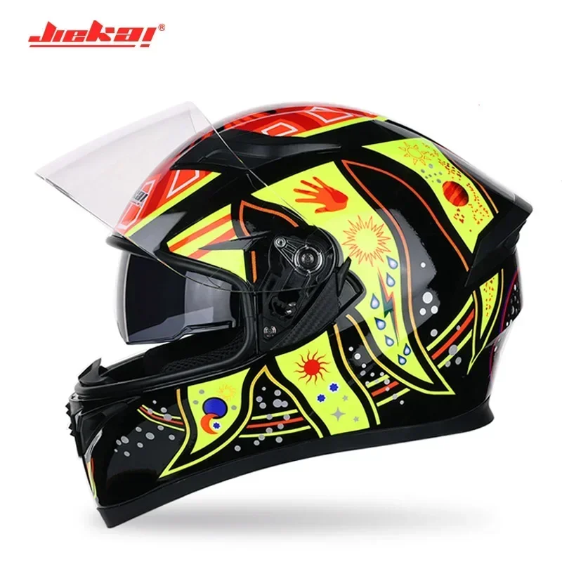 JEIKAI 316 Motorcycle Helmet Casco Moto Motorbike Double Lenses Full Face Helmet Motorcycling Racing Helmets M L XL XXL