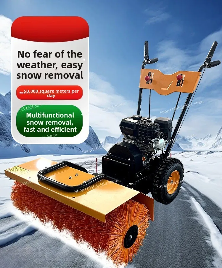 Walk Behind Snow Blower Compact for Home Driveway and Property Road Snow Removal, Manual Push Design