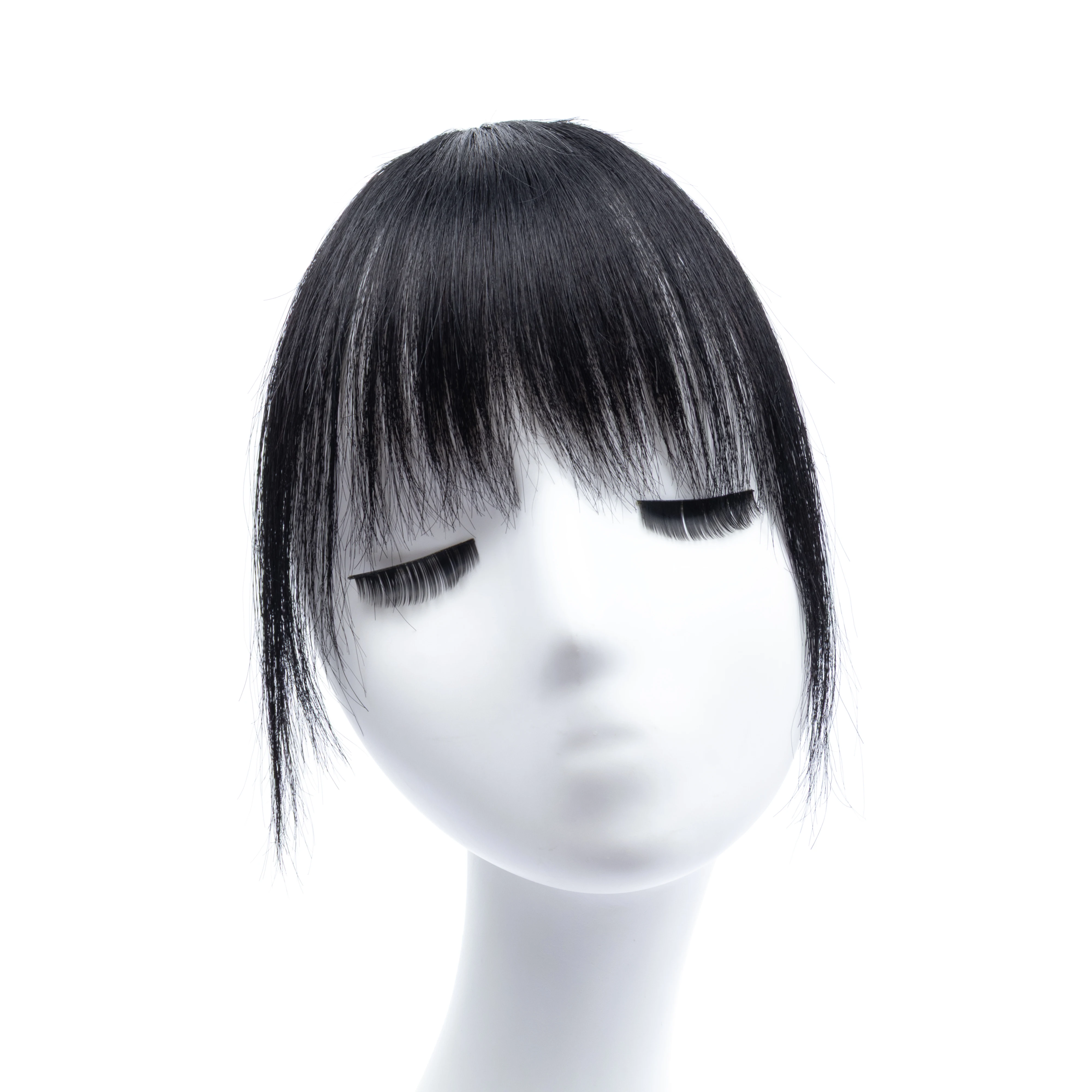 Clip in Fake Bangs Natural Hair Colors with Easy Snap Clips Undetectable Fringe Hairpiece for Instant Style & Forehead Coverage
