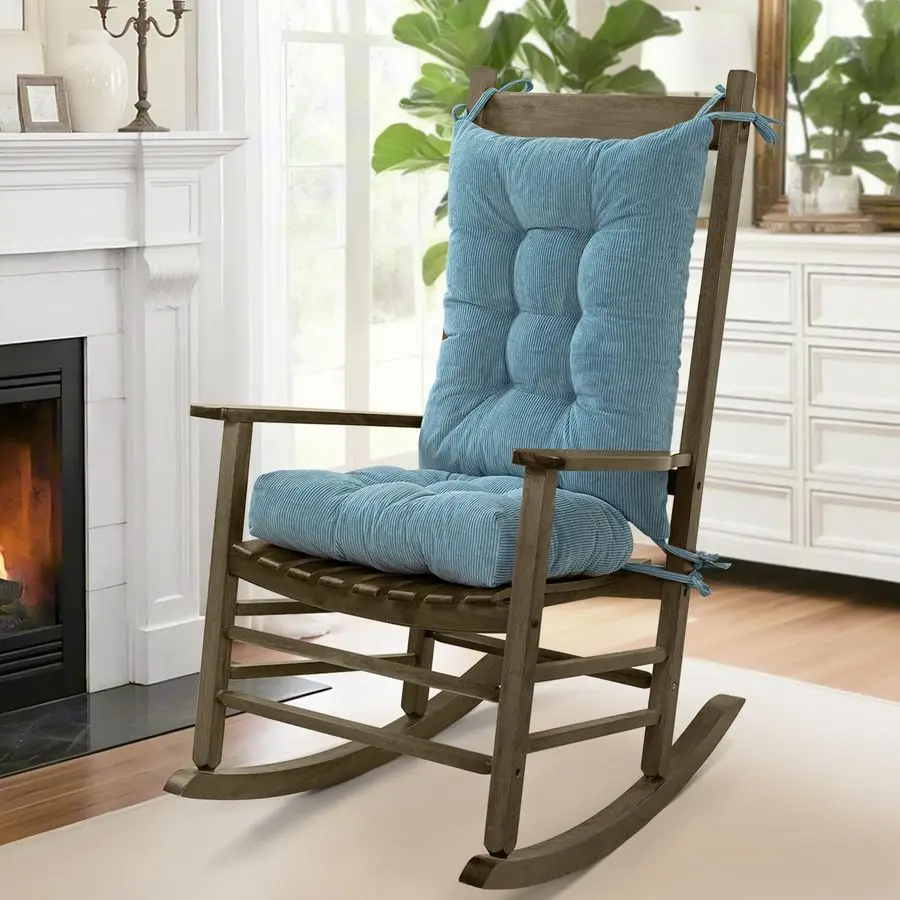 

Rocking Chair Cushion Set NonSlip Tufted Rocking Chair Cushions with Ties Soft Indoor Outdoor Wooden Rocking Chair Seat Pad for