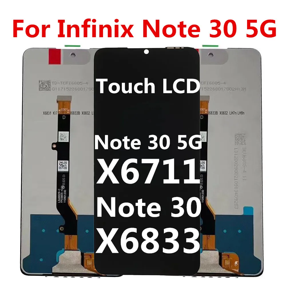 For Infinix Note 30 5G X6711 LCD Display Touch Screen X6833B Digitizer Assembly Replacement