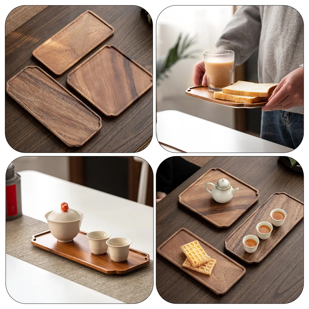 

Wooden Dining Tray Kitchen Tableware Food Platters Serving Plate Multipurpose Utensil Premium Wood Sturdy Smooth Practical