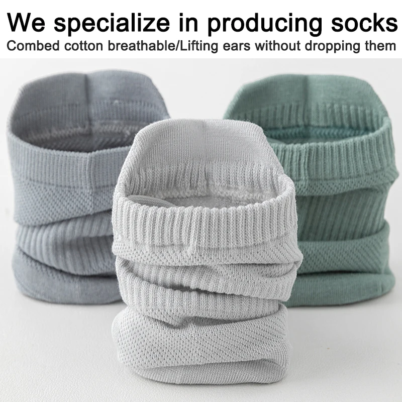10Pairs Men Combed Cotton Socks Mesh Antibacterial Breathable Fashion Black High Quality Man Sock New For Male Size EU38-45
