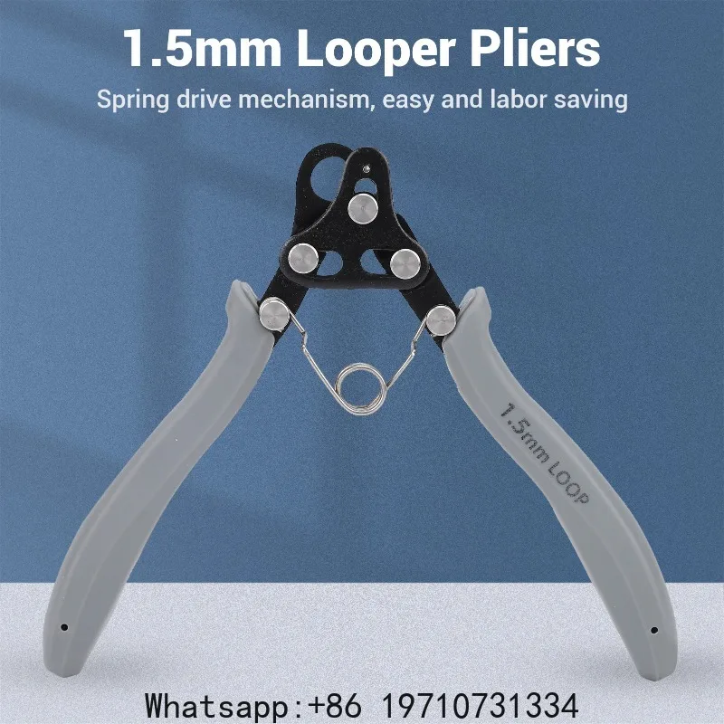 1.5mm Pliers Tool One Step Looper for Jewelry Making 18-26g Craft Wire Gold Silver Copper Iron Coils with Gray Handle Tool view 2