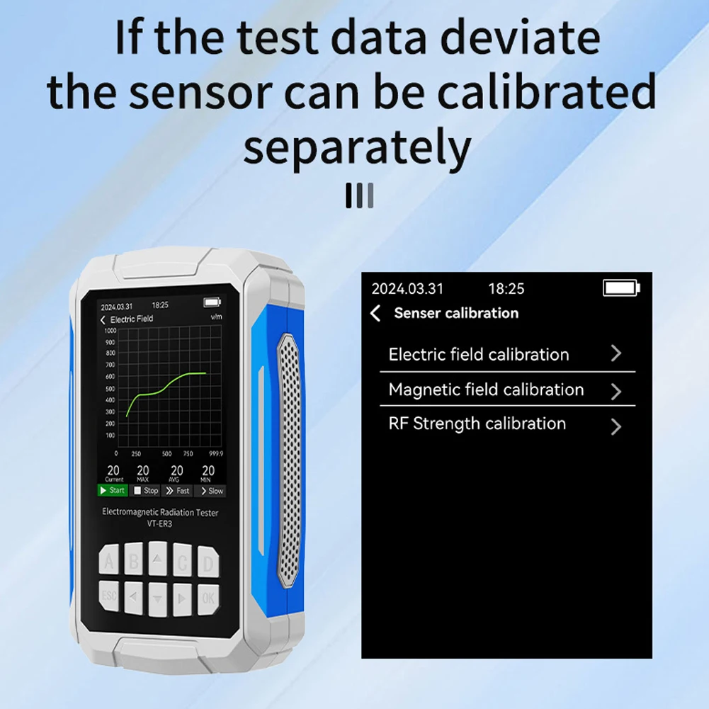 VT-ER3 Rilevatore di radiazioni elettromagnetiche 5 in 1 Tester completo di umidità della temperatura del campo elettrico a radiofrequenza