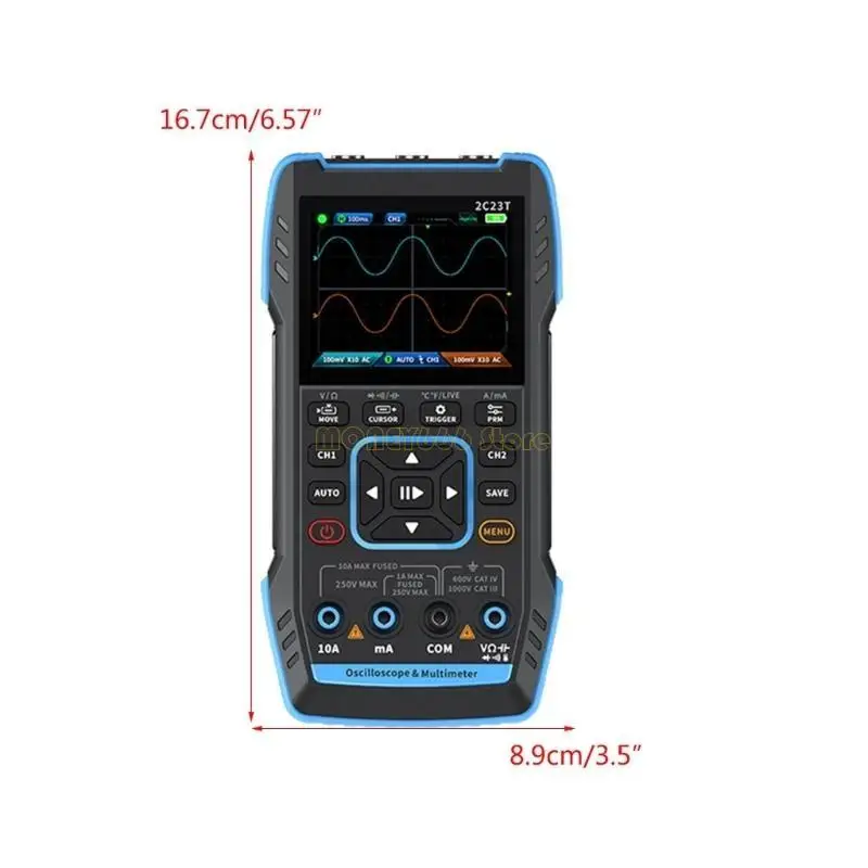 F62C 멀티 미터 디지털 오실로스코프 기능 신호 생성기 10MHZX2 대역폭