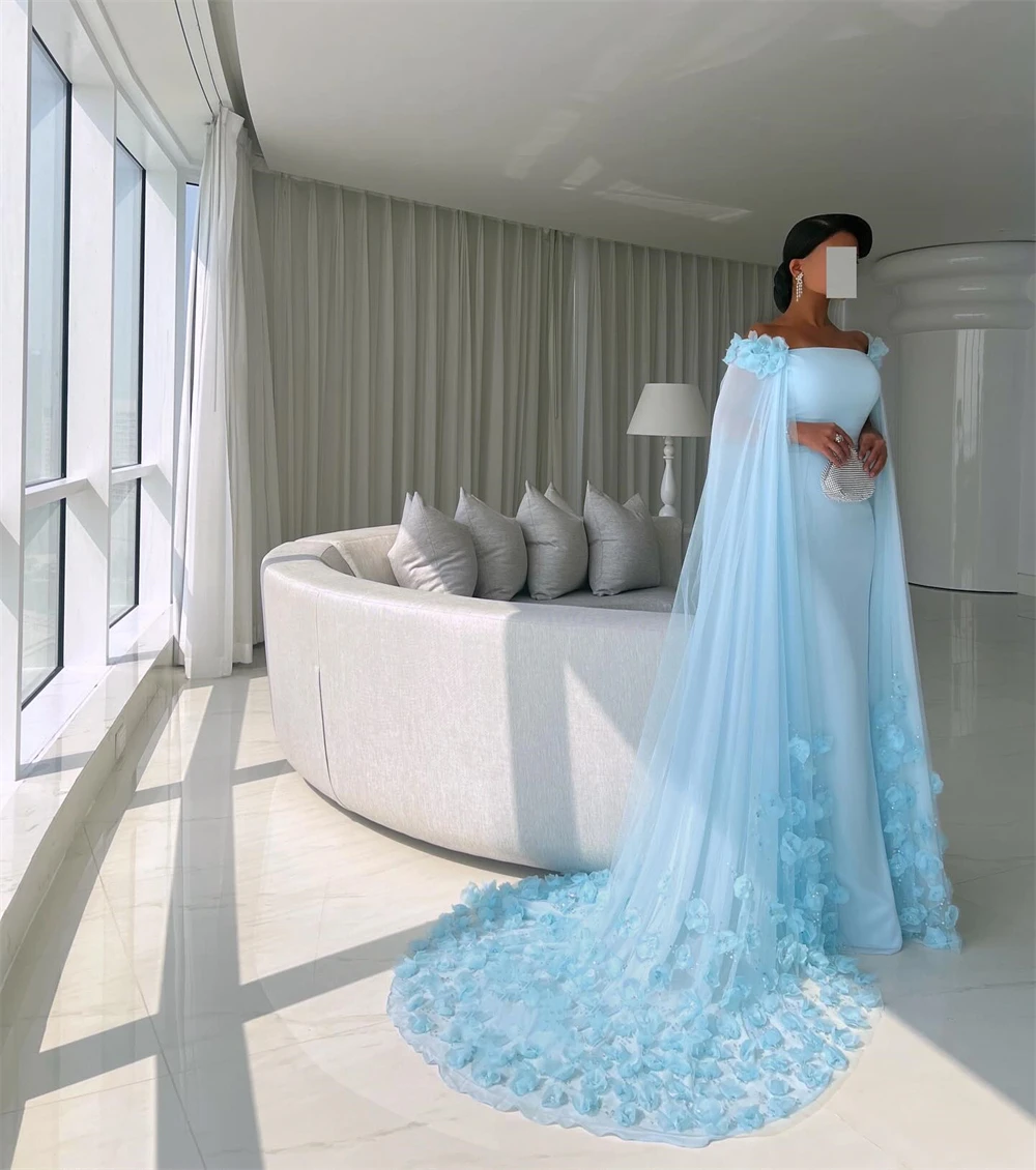 

Customized Classic Jersey Strapless Off the Shoulder Sleeveless Straight Prom Gowns Organza Flowers Pearls Ruched Party Dress