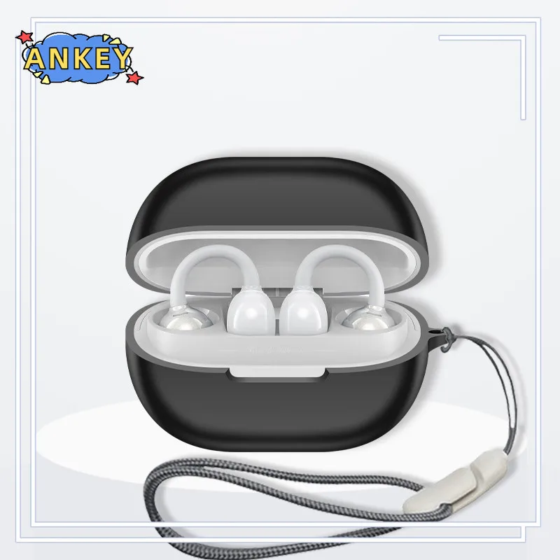 Case for SoundPEATS POP Clip Wireless Open Ear Earbuds Protective Cover with Lanyard Soft Shells Silicone Accessories