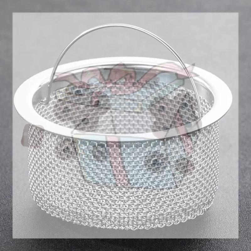 【CC】Stainless Steel Kitchen Sink Drain Strainer Fine Mesh Easy Lift Handle Prevents Food Waste Clogging Pipes For Daily Use