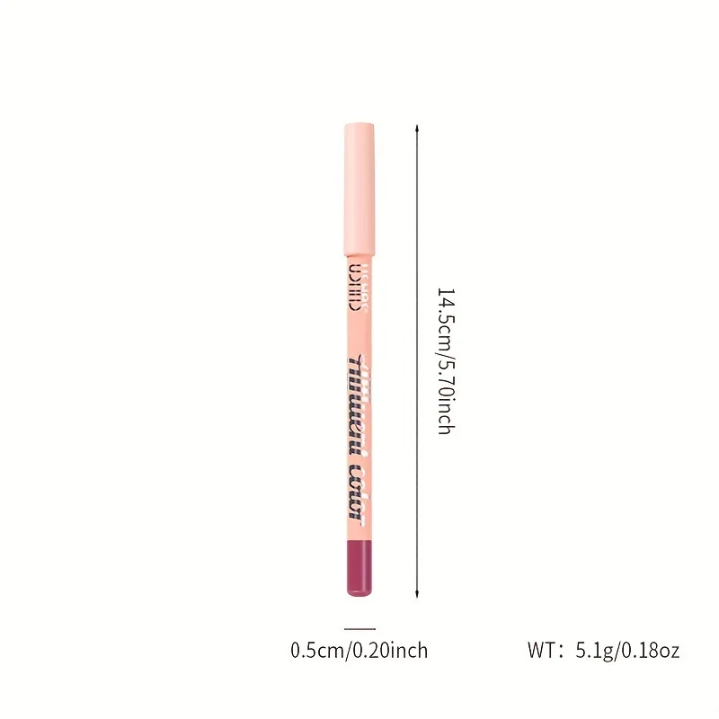 Impermeável Velvet Matte Lip Pencil, batom de longa duração, vermelho e marrom Lip Liner, maquiagem cosmética feminina