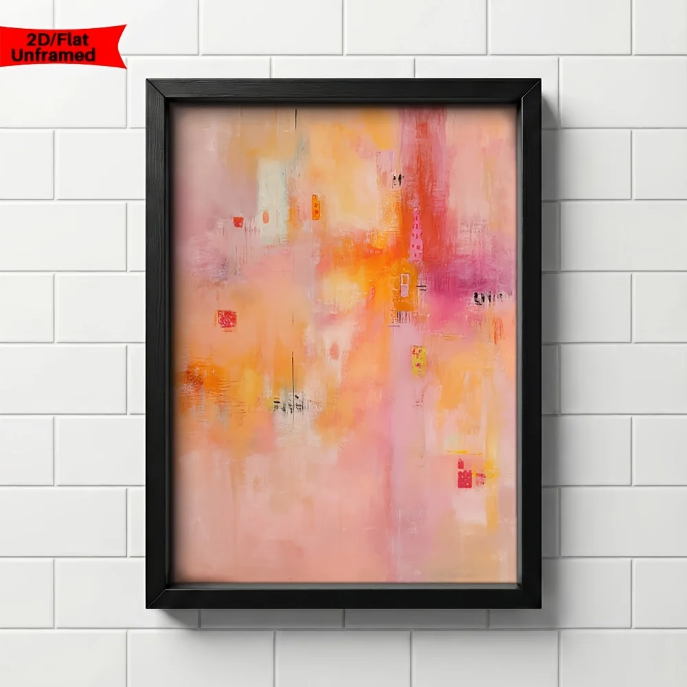1pc Modern Pastel Beige & Blush Abstract Textured Wall Art - Soft Neutral Frameless Canvas Painting Suitable for Bedroom, Hal