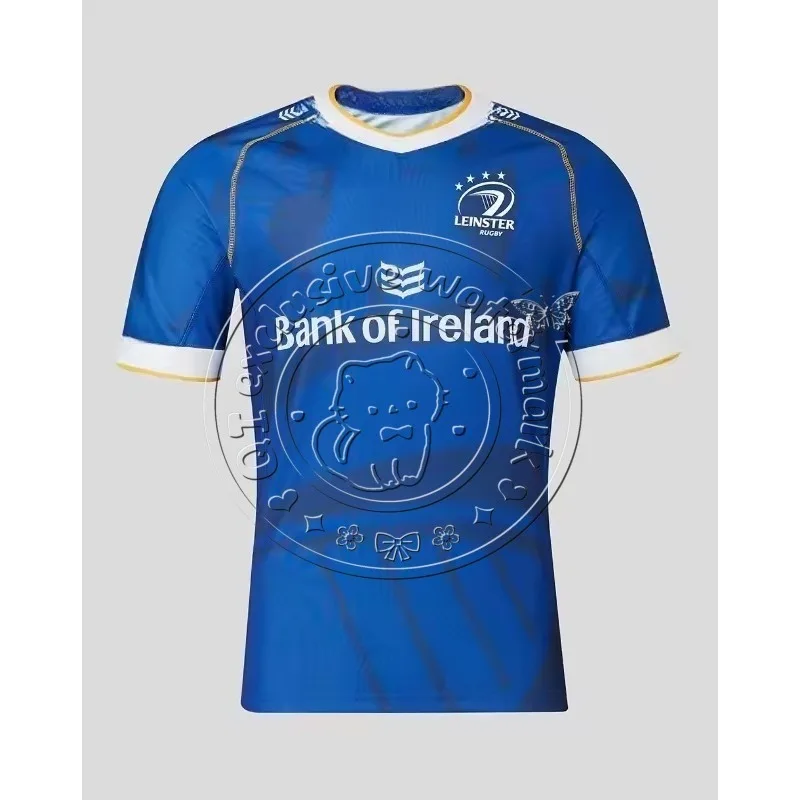 

24/25New LEINSTER Men's/Men's Rugby Training Shirt T-shirt Rugby SpecificJersey3D Printed Loose Quick Drying Short Sleeved Shirt