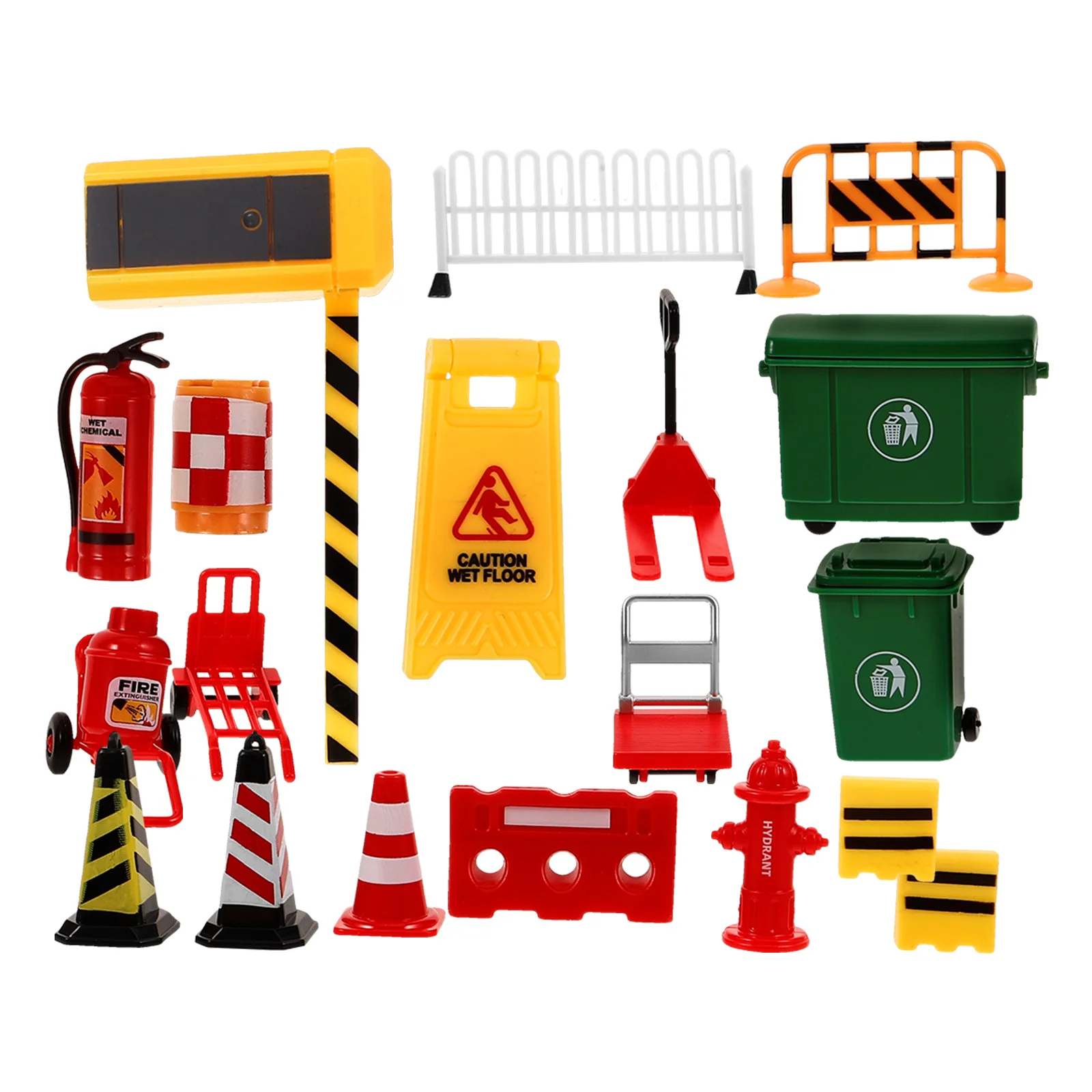 19 Pcs Transportation Road Infrastructure Model Miniature Traffic Child Signs Abs Scene Toys