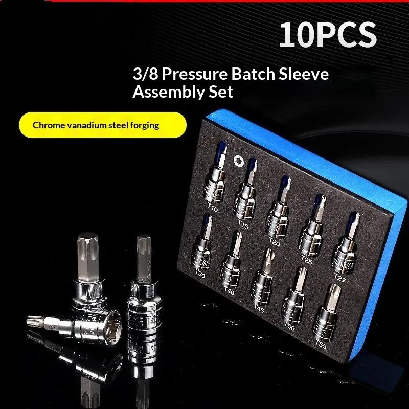 3/8 Inch Hex Bit Socket Set Sturdy Allen Key Sockets Professional 3/8inch Drive Drill Metric Tools Kit Durable Impact Socket Se
