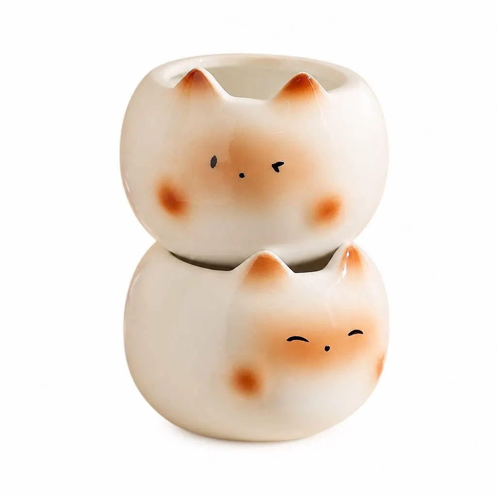 Cat Mug Ceramic Cat Mug Cute Cartoon Coffee Cup Microwave Safe 210ml Hand Painted Ins Style Drinkware Gift For Home Office Party