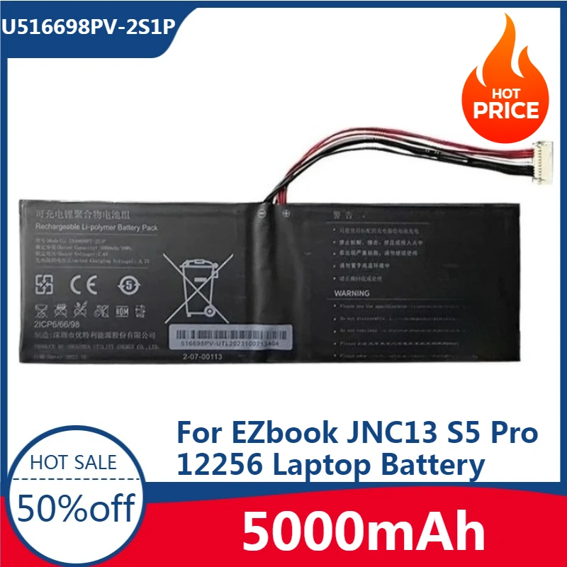 

Newest High quality replaceable Battery U516698PV-2S1P for EZbook JNC13 S5 Pro 12256 Laptop Battery