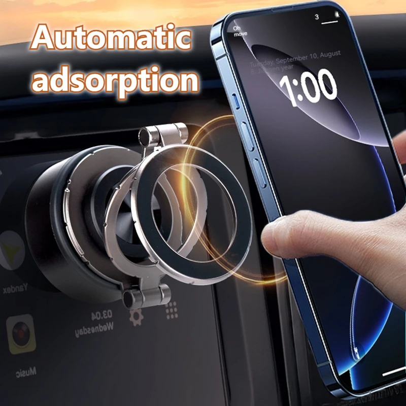 

360 ° Rotating Suction Cup Alloy Electric Vacuum Magnetic Car Gym Shower Phone Holder Suitable for IPhone 16 15 14 13 12 ProMax