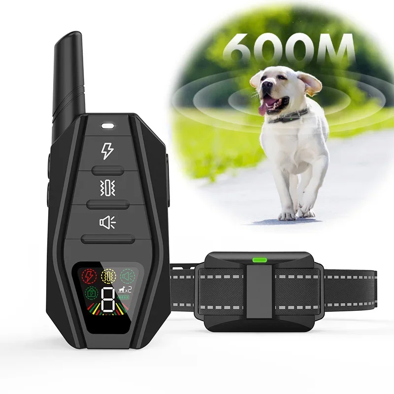 

Новый ошейник для дрессировки домашних собак с дистанционным управлением, ошейник для дрессировки звука вибрации электрическим током, водонепроницаемый IP67 для 1/2 собак
