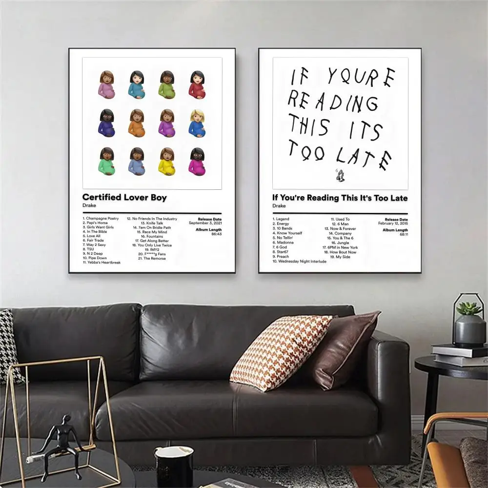 D-Drake Music Album Painting Calligraphy Canvas Poster Wall Art Interior Hallway Home Decoration Holiday Gifts