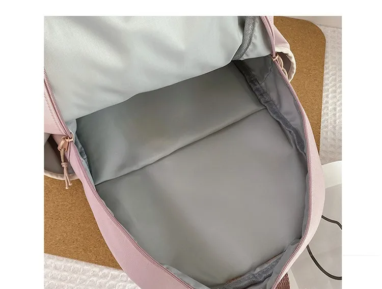 Soft Backpack Casual Teen Girls  Junior High School Students Laptop Bookbag Kawaii Nylon Cute Ear Pink Rabbit Backpacks
