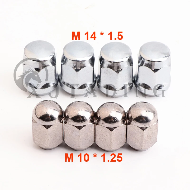 

4pcs M10X1.25 M14x1.5 Chrome Wheel Hub Nut Fit For Alloy Aluminum Rim Wheel ATV Scooter Buggy UTV Quad Bike Vehicle Moto parts