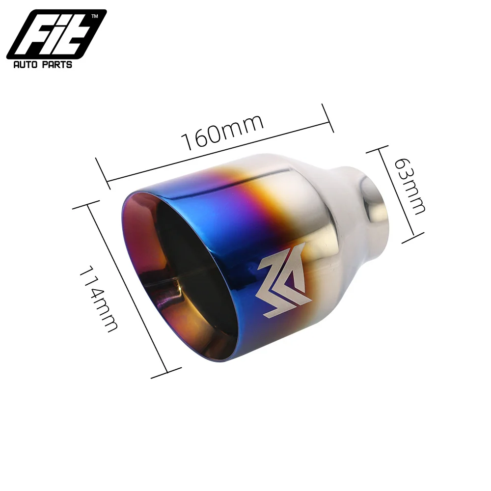 car muffler tail throat 2.5 inch inlet Car modification 114mm outlet exhaust Tip Stainless Steel