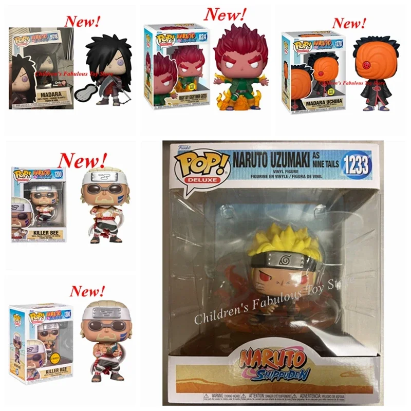 NEW FUNKO POP NARUTOes 1233 179 824 978 Madara Uchiha 1278 Killer Bee 1200 Action Figure Vinyl Collection Model Toys for Gifts