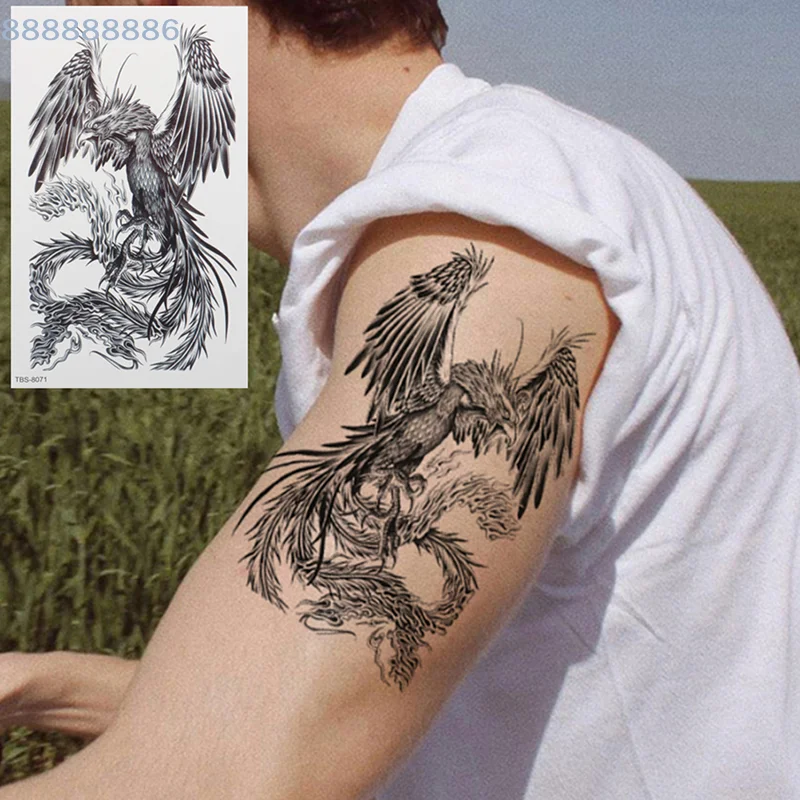 [B]Waterproof Temporary StickerTattoo Dragon Phoenix Body Arm Leg Art Sticker Cool