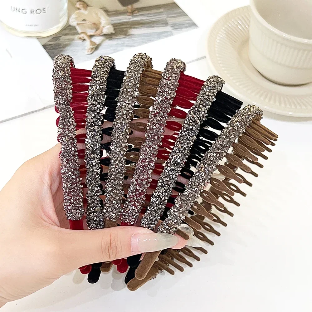 New Fashion Wave Headbands for Women Solid Color Toothed Non-slip Hair Bands Girl Face Wash Sports Hairbands Hair Accessories