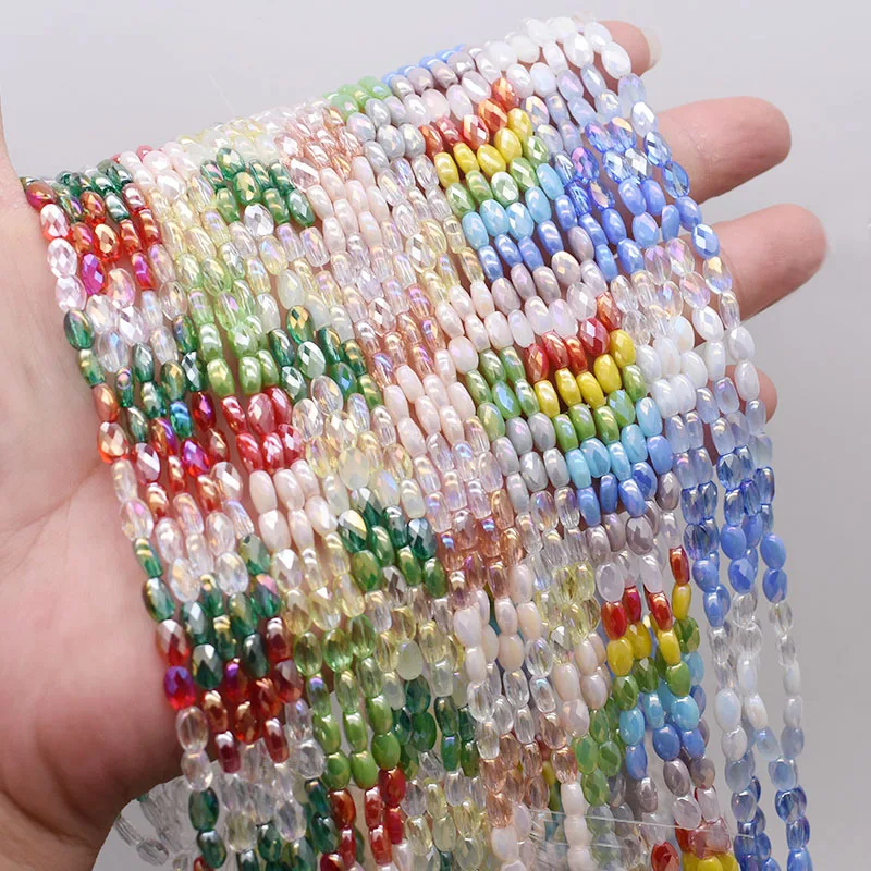 4x6mm 60pcs/lot New Color Round Small Ellipse Crystal Glass Beads Faceted Loose Spacer Beads For Jewelry Making DIY Bracelet