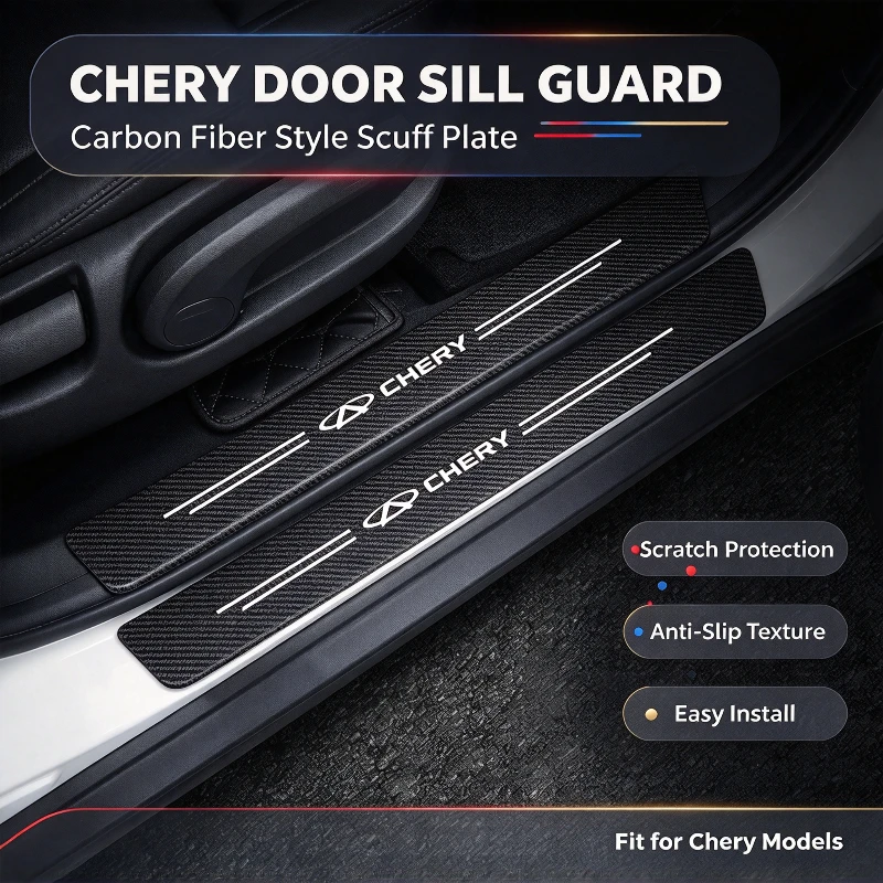 Car Door Sill Protector Door Sill Protector Trunk Sill Guard For Chery Tiggo 7 8 9 4 Pro 3X Omoda 5 E5 Jaecoo 7 8 Arrizo 8