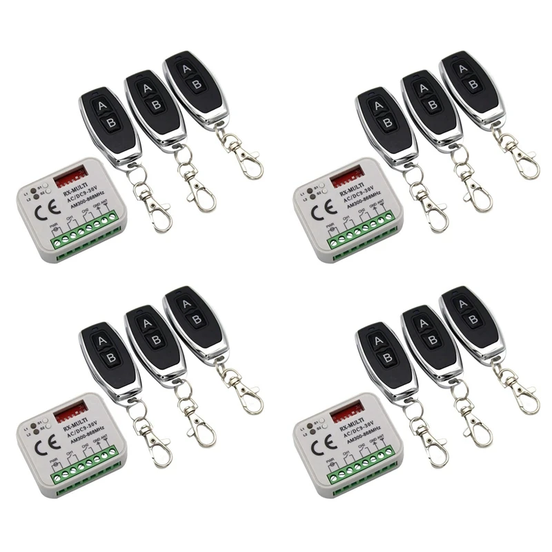 10X Garage Gate Remote Receiver 433 868Mhz RX MULTI 300-900MHZ AC/DC 9-30V Receiver With Remote Control