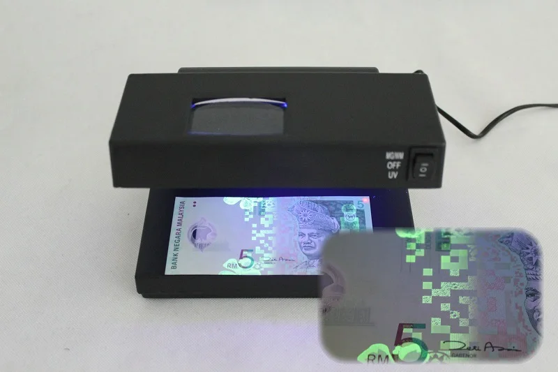 Portable Ultraviolet Purple Counterfeit Money Bill Detector Banknotes Cash Currency Desktop UV Light Magnifier Checker