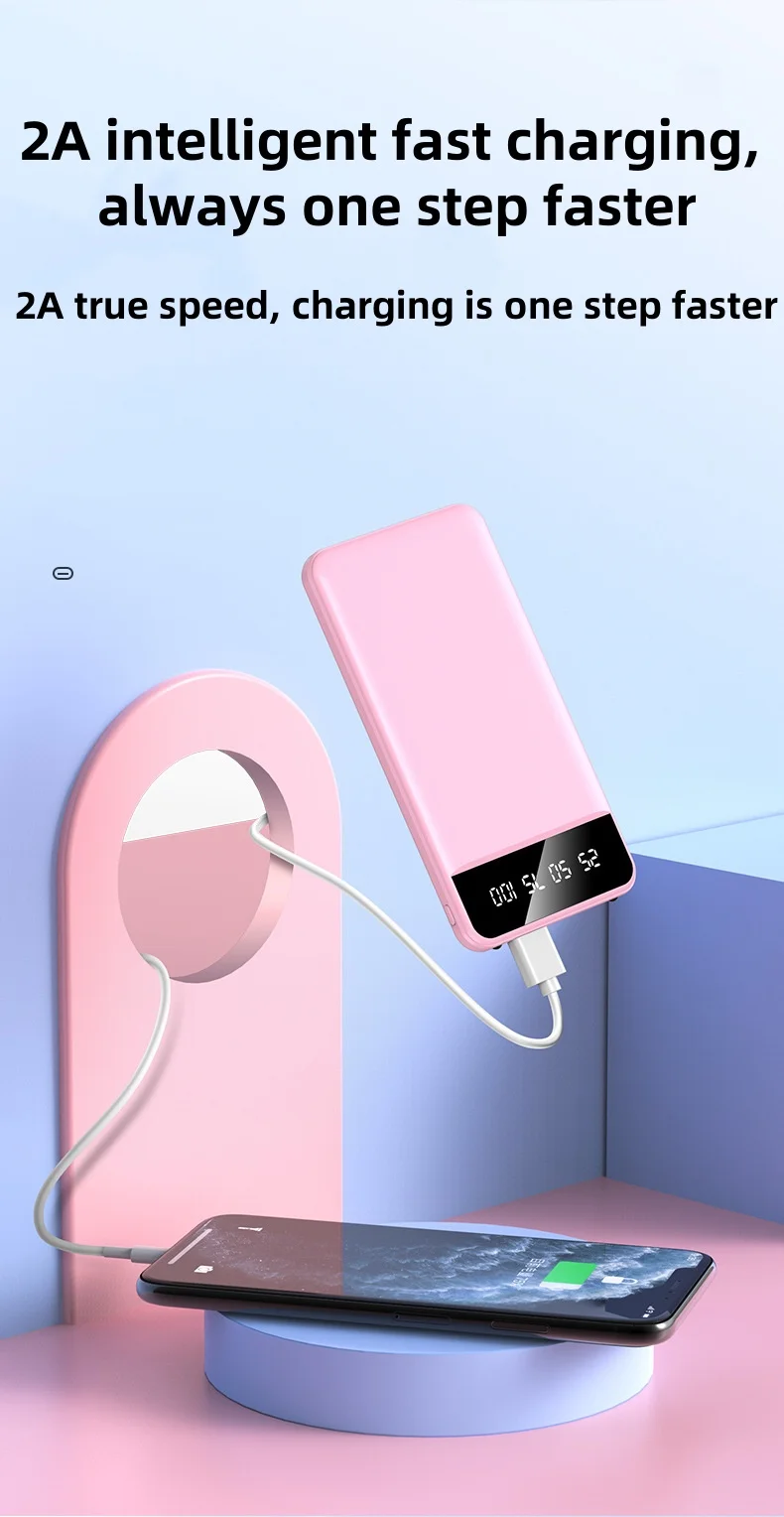 20000mAh 10W Power Bank Fast Charging High Capacity Digital Display Power Bank For iPhone Samsung Huawei 10W Powerbank