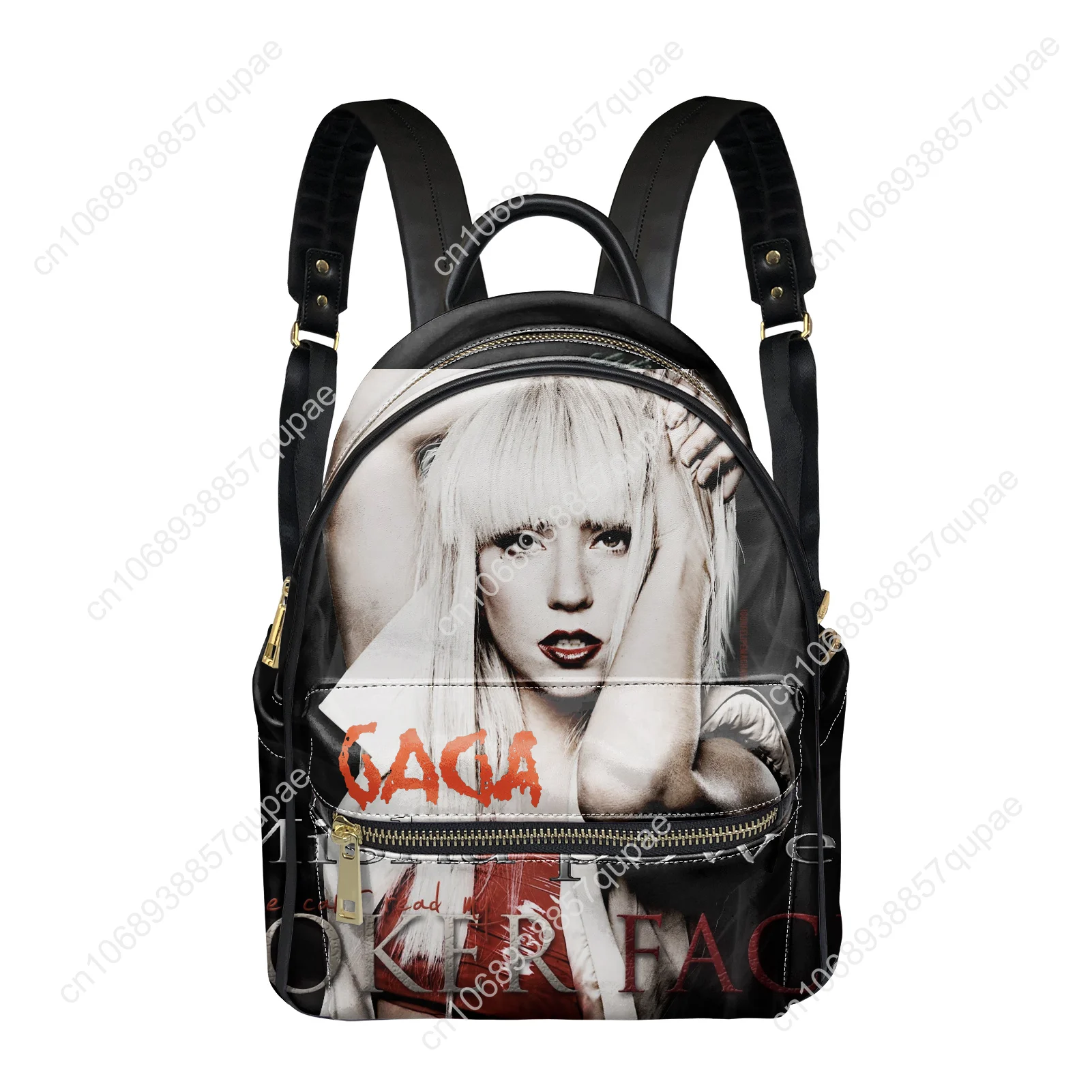 Lady Gaga Pop Singer Backpack Womens Men Personalized Double Shoulder Bag Business Travel Bookbag Rucksack Gift Daypack