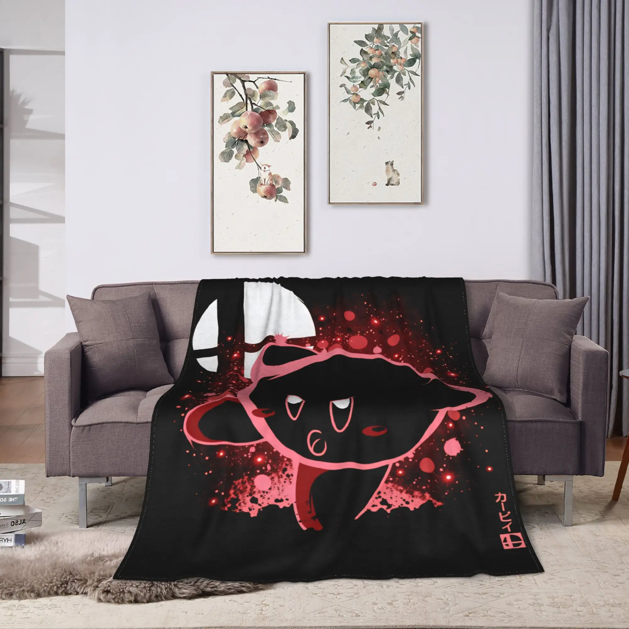 K-Kirbies  Blanket  Warm Soft Print Plush Bedding Throws For Couch Chair Sofa Bed Decorative Flannel Bedspread Bed Cover