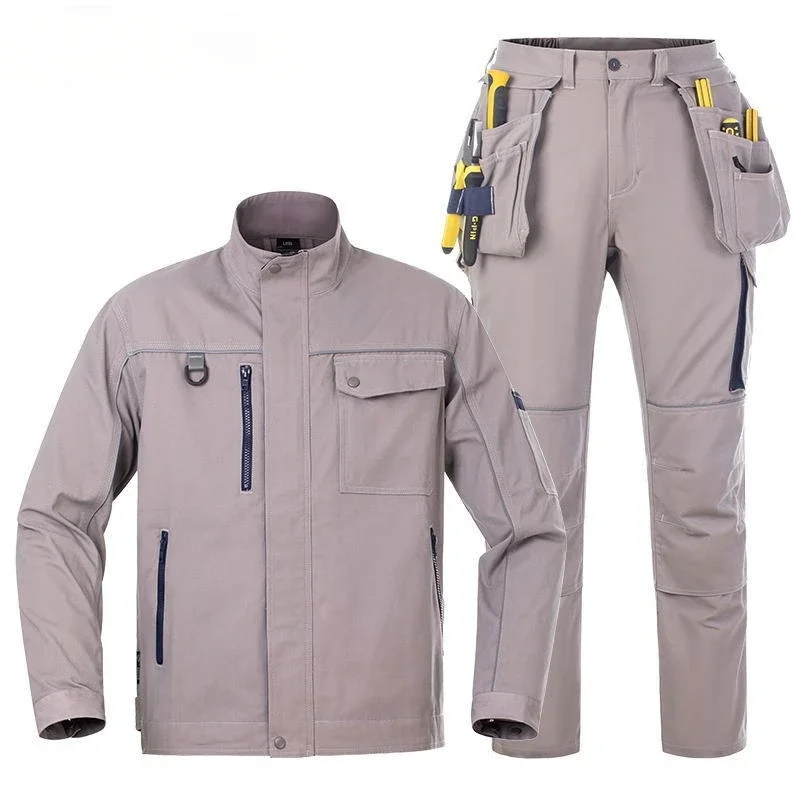 

Work Clothes Suit Men's Cotton Wear-resistant Anti-static Welder Anti-scald Long-sleeved Labor Protection Workwear Clothing