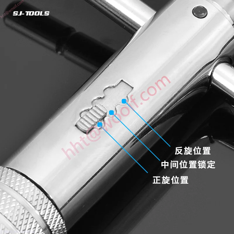 Kunci Tap Ratcheting yang Dapat Disesuaikan 0,5-12mm dengan Pegangan Ekstensi, 360 °   Pegangan T Reversibel untuk M3-M12 (Baja Vanadium Krom)