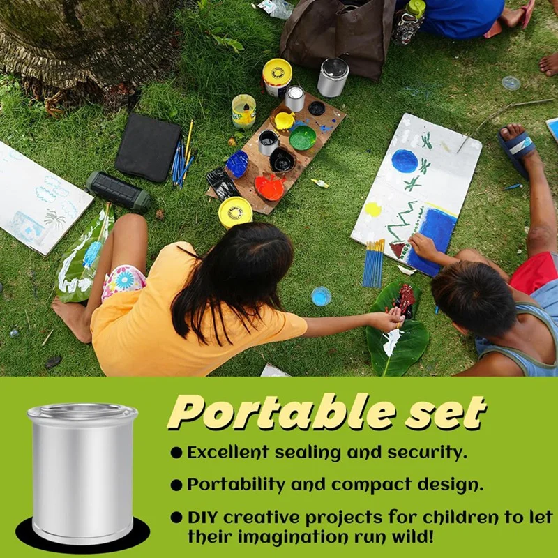 12Pack Empty Paint Cans with Lids,1/2 Cup Capacity Empty Unlined Paint Cans Paint Storage Containers,for Painting Crafts-ABLL