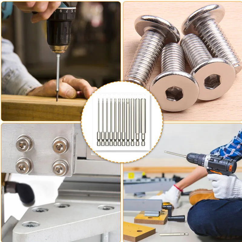 100mm Hex Head Screwdriver Bit Metric Magnetic Hex Key Screwdriver 1/4\