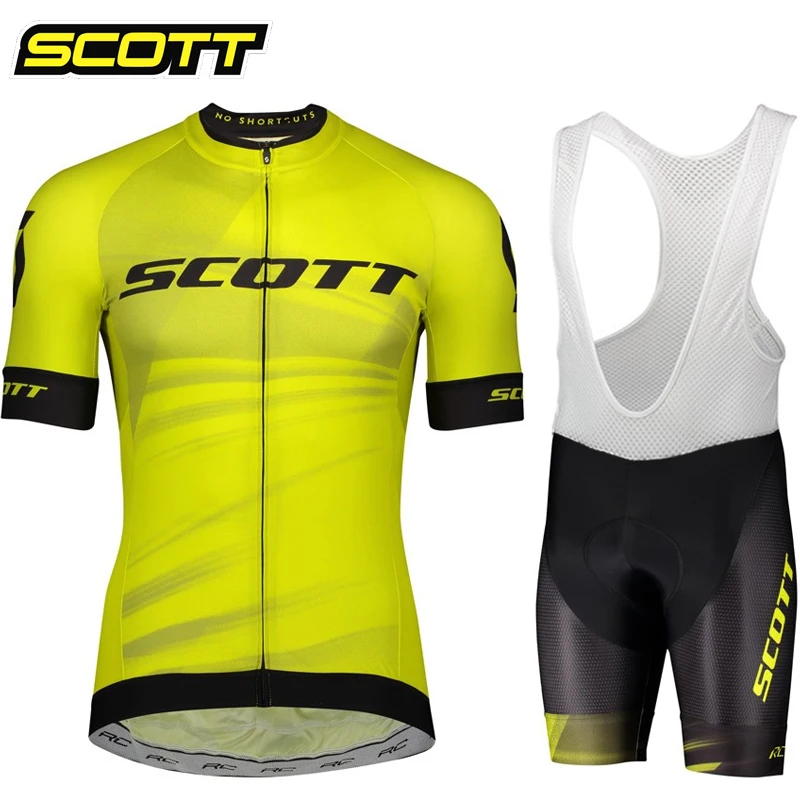 SCOTT Cycling Jersey Set Men Summer Outdoor Sports Cycling Clothing Quick Dry Bike Clothes Breathable MTB Bicycle Cycling Suit