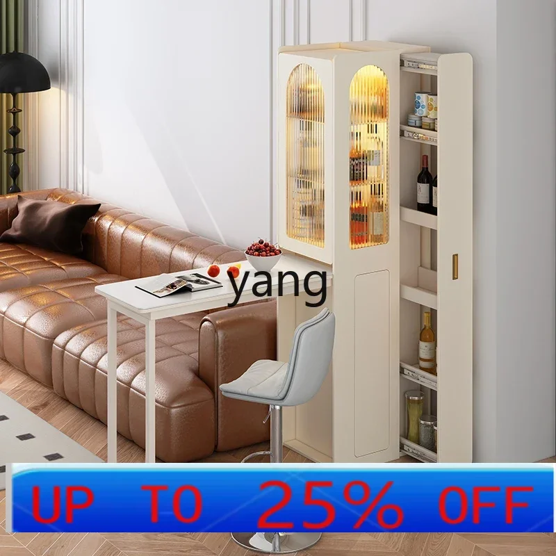LTT Cream Wind Living Room Sofa Side Partition Cabinet Small Bar Table Foldable