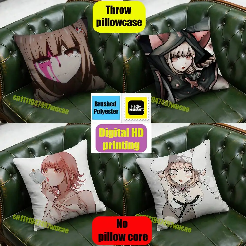 For D-Danganronpa Chiaki Nanami Throw Pillow Case 30x30cm Car Custom Square Pillowcase Pad Cushion Cover